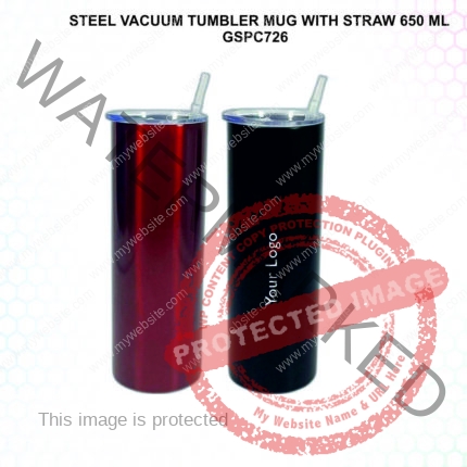 Steel Vacuum Tumbler Mug with Straw