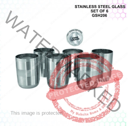 Premium Stainless Steel Glass Set Of 6