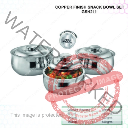 Premium Stainless Steel Air Tight Casserole Set Of 3