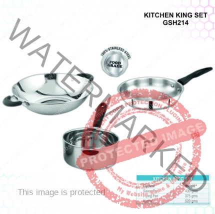 Kitchen King: Set Of Large Sauce Pan, Frying Pan And Kadhai In Gift Box