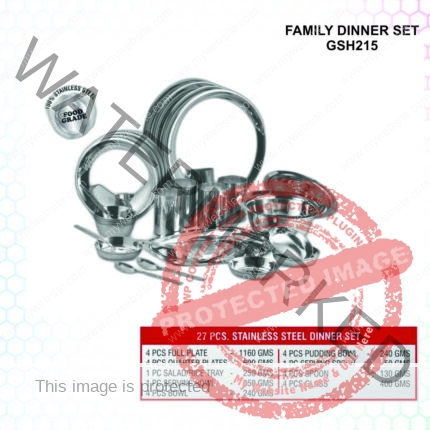 Family Dinner Set: 27 Pc Stainless Steel Premium Quality Set