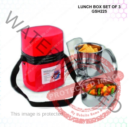 Steel Lunch Box 3 Containers With Lifter