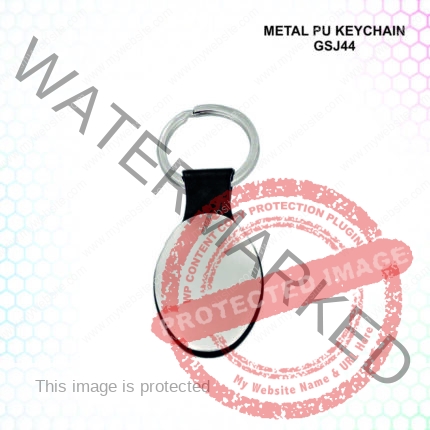 Oval Metal / PU Key Chain