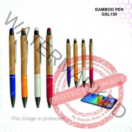 Bamboo Pen With Colored Stylus And Grip